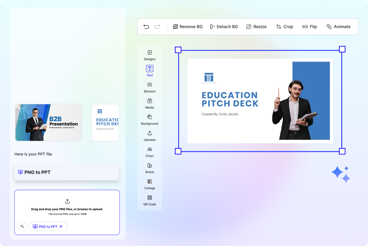 Free AI PNG Images to PPT Presentation Generator | Free Convert PNG to PowerPoint Online
